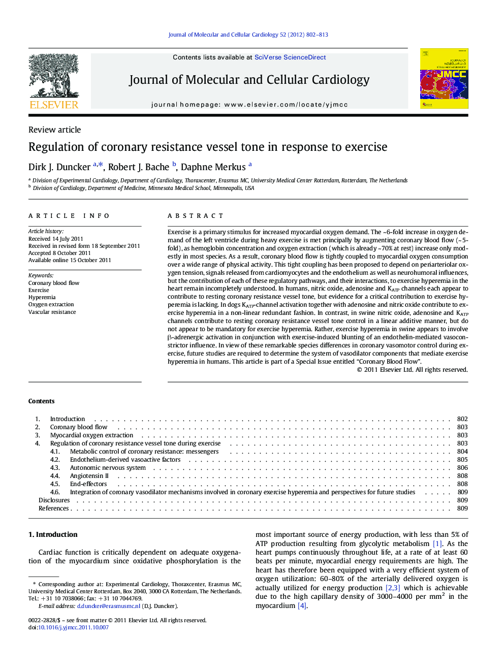 Regulation of coronary resistance vessel tone in response to exercise