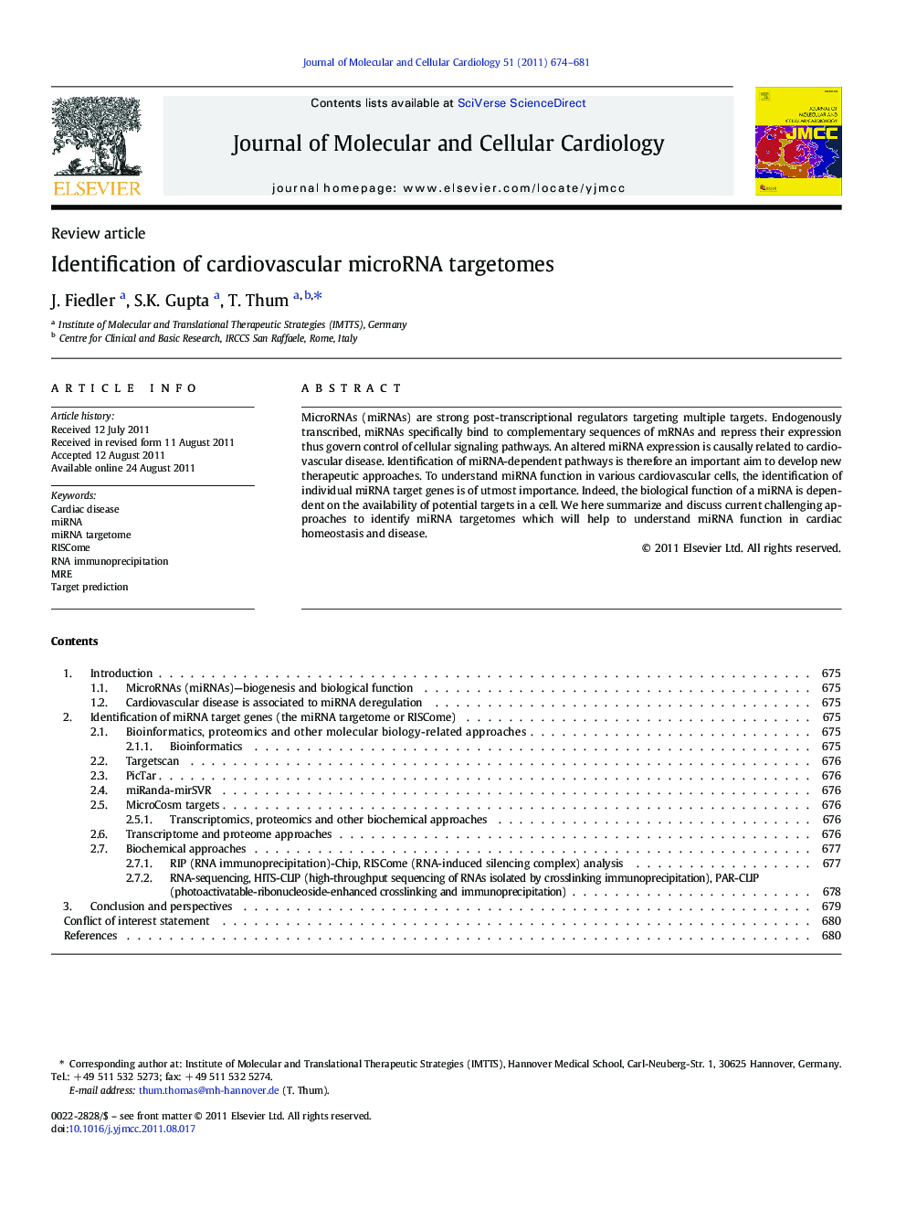 Identification of cardiovascular microRNA targetomes