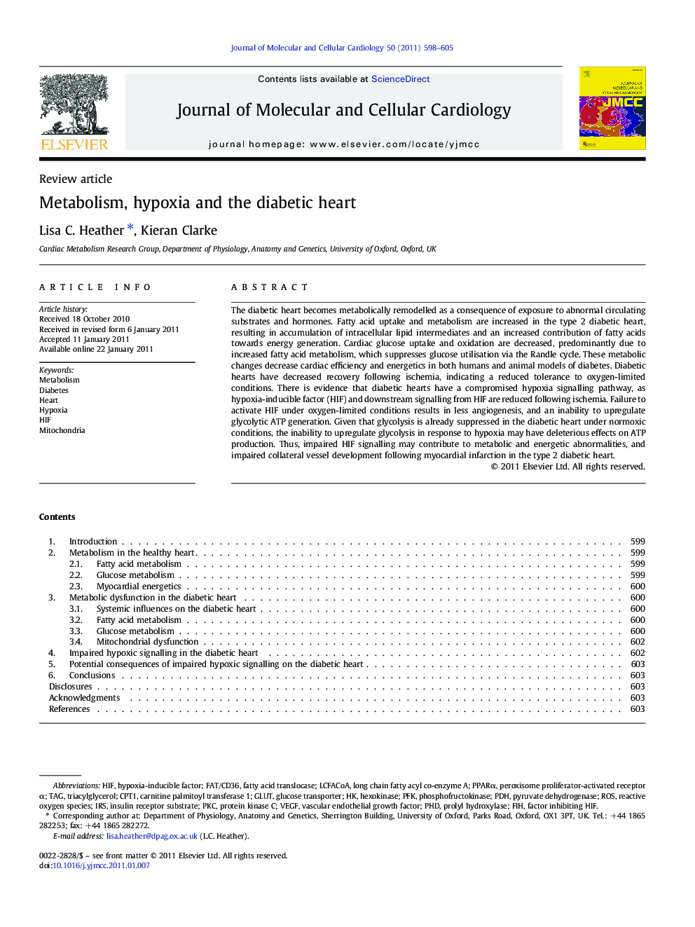 Metabolism, hypoxia and the diabetic heart