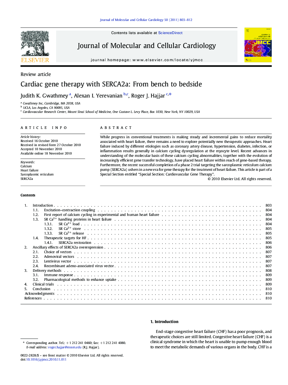 Cardiac gene therapy with SERCA2a: From bench to bedside