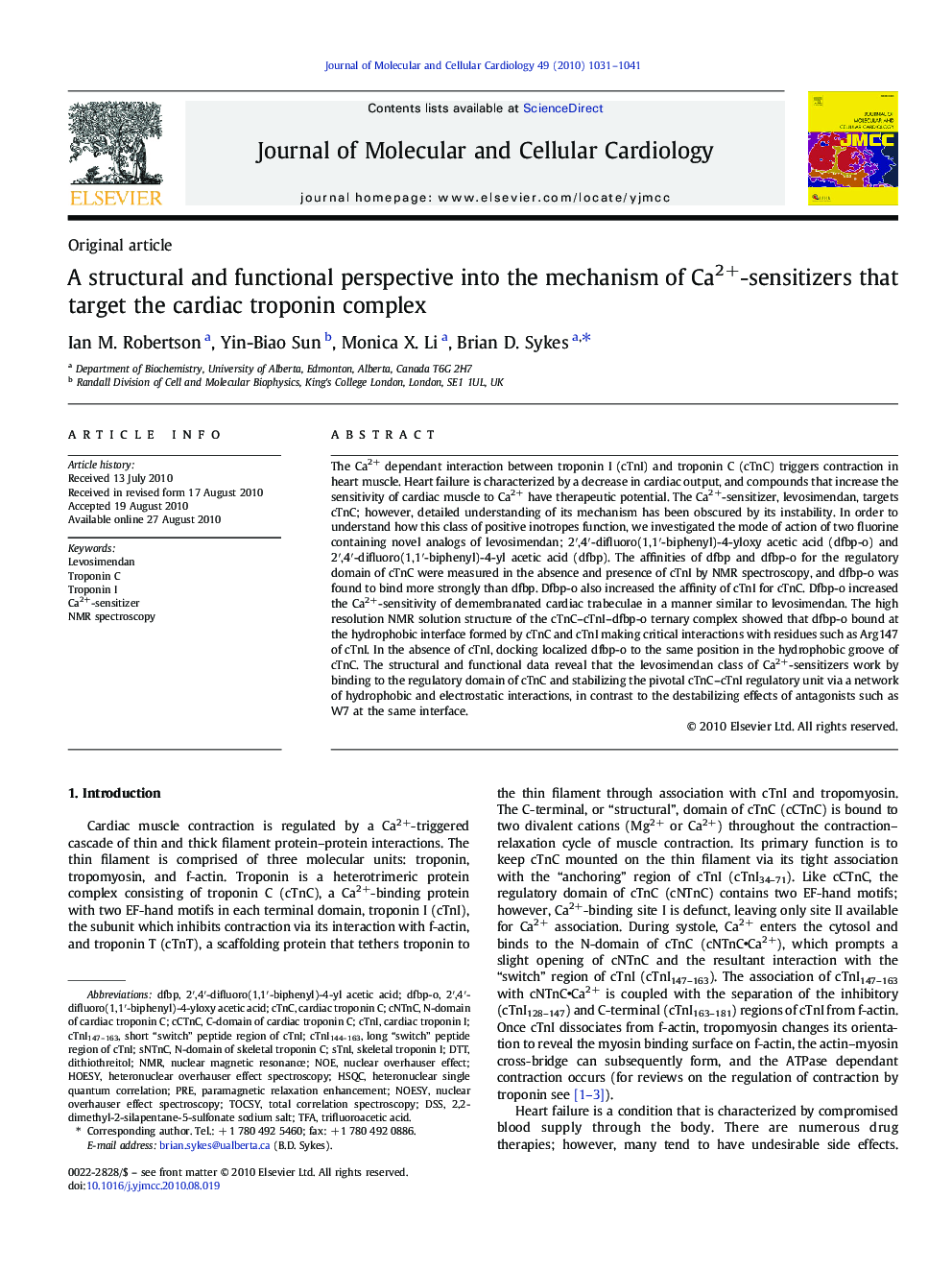 A structural and functional perspective into the mechanism of Ca2+-sensitizers that target the cardiac troponin complex