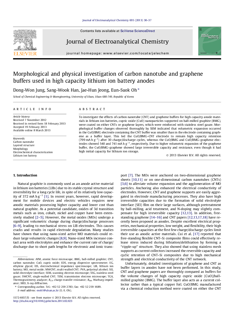 Morphological and physical investigation of carbon nanotube and graphene buffers used in high capacity lithium ion battery anodes