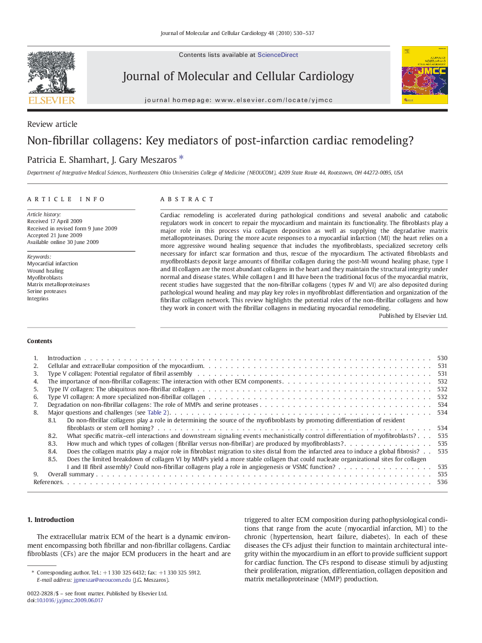 Non-fibrillar collagens: Key mediators of post-infarction cardiac remodeling?