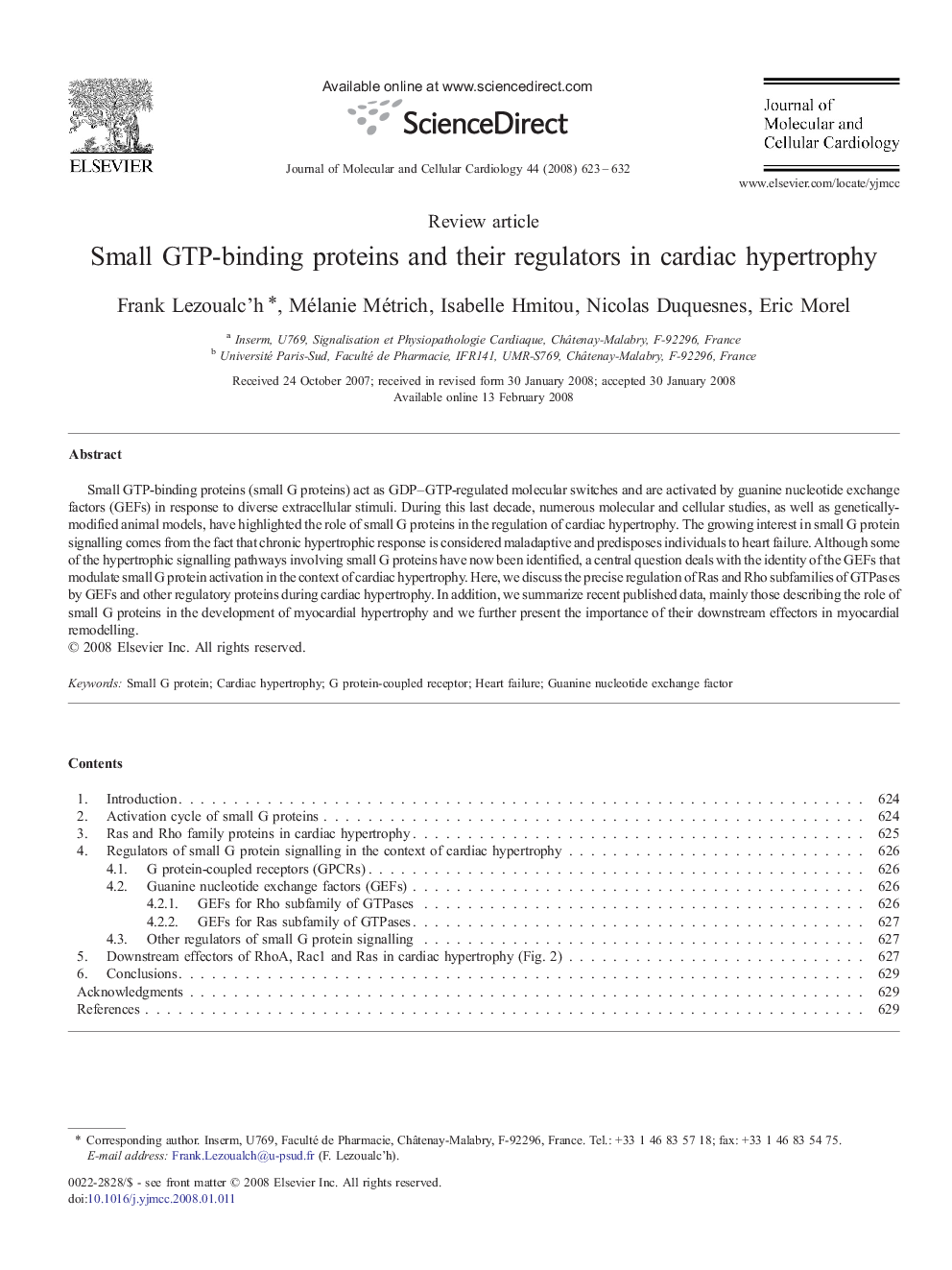 Small GTP-binding proteins and their regulators in cardiac hypertrophy