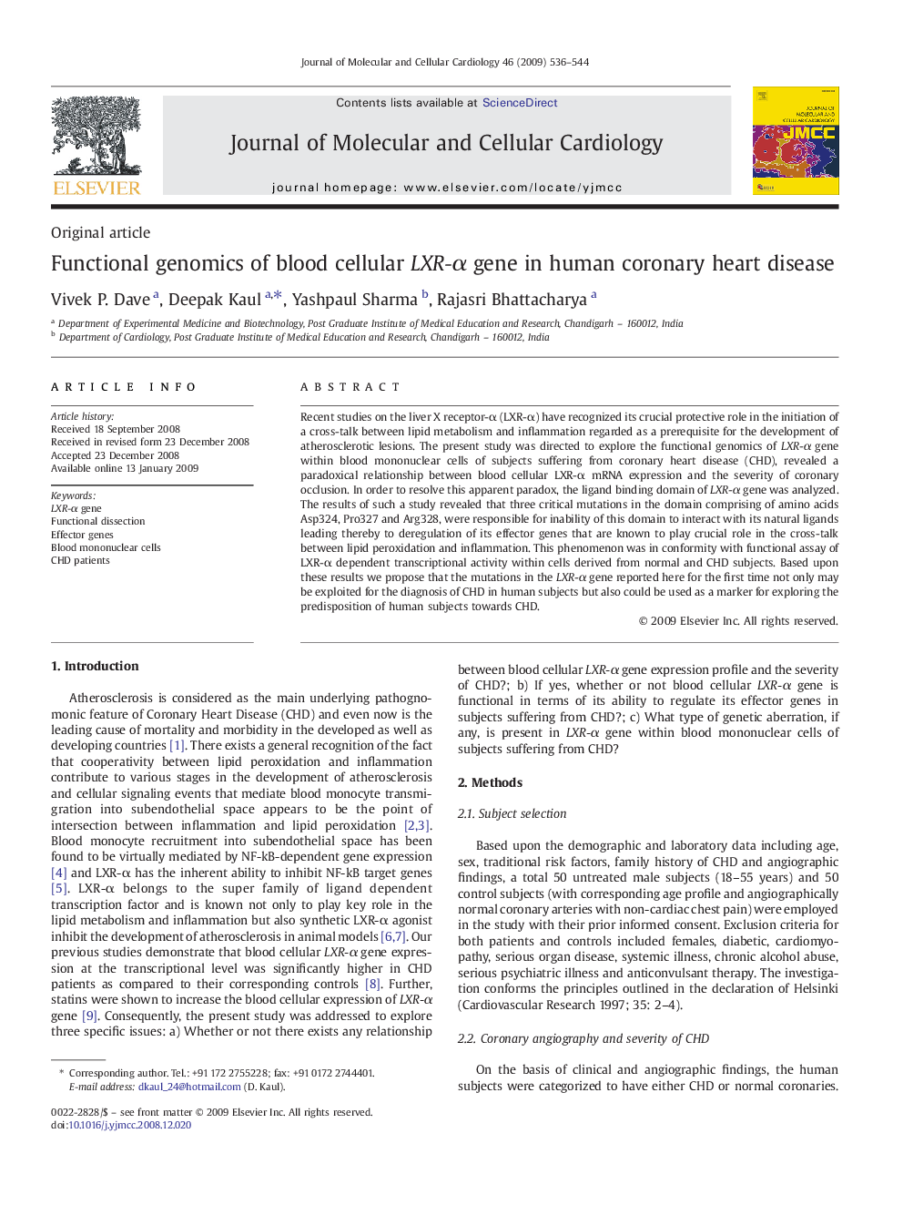 Functional genomics of blood cellular LXR-α gene in human coronary heart disease