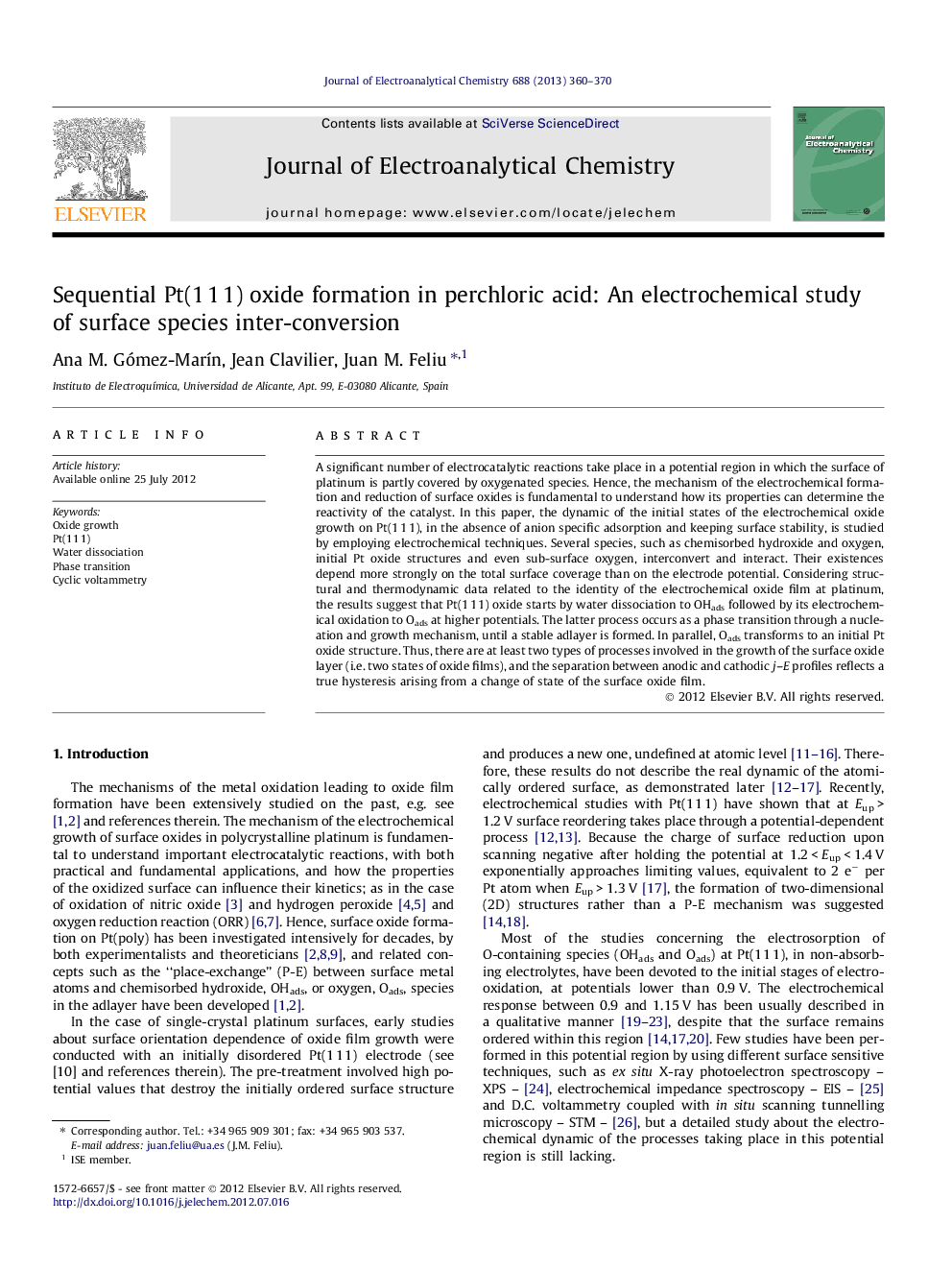 Sequential Pt(1 1 1) oxide formation in perchloric acid: An electrochemical study of surface species inter-conversion