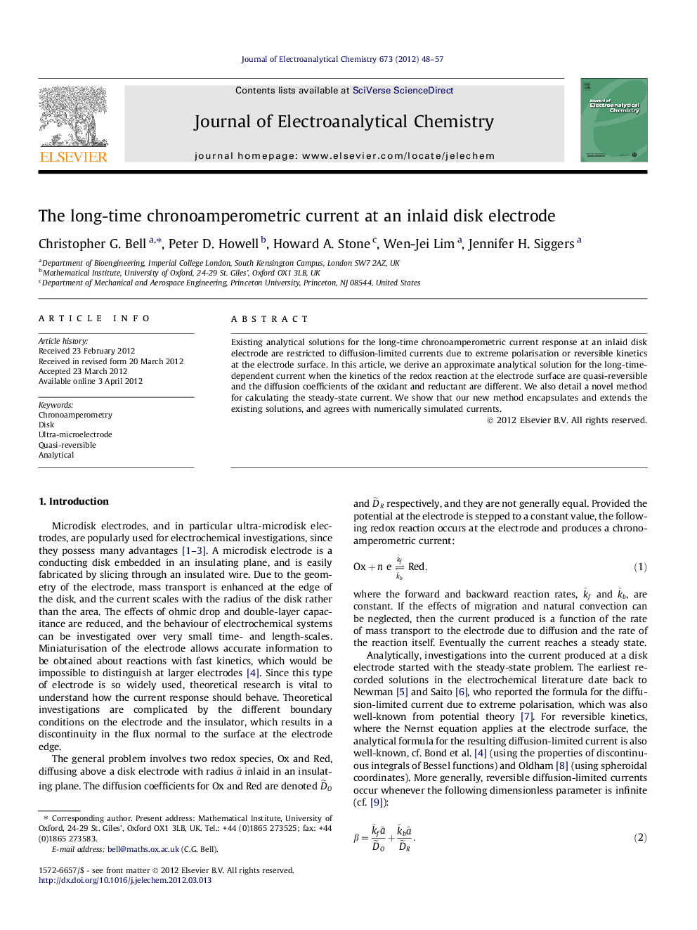 The long-time chronoamperometric current at an inlaid disk electrode