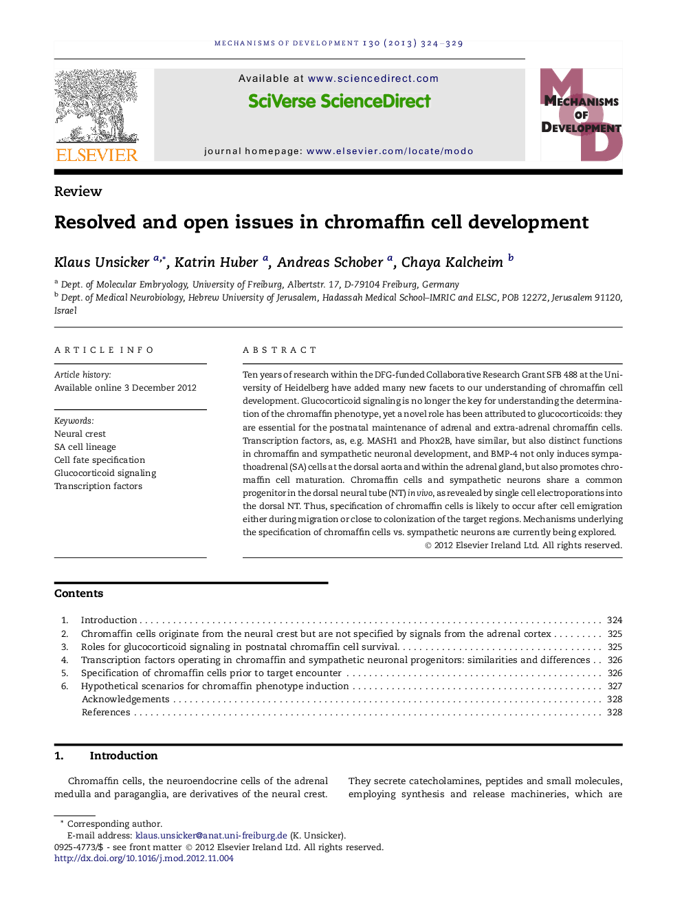 Resolved and open issues in chromaffin cell development