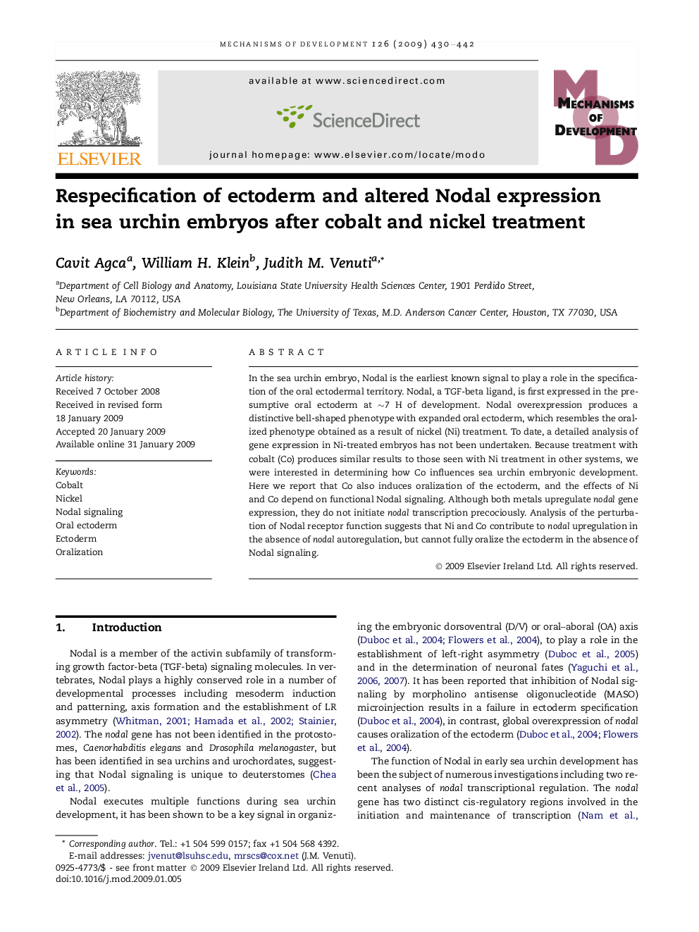 Respecification of ectoderm and altered Nodal expression in sea urchin embryos after cobalt and nickel treatment