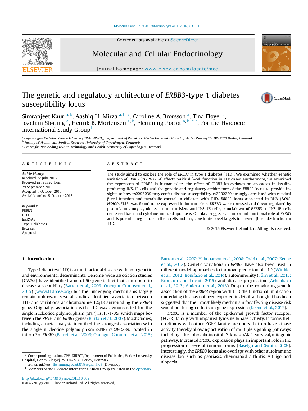 The genetic and regulatory architecture of ERBB3-type 1 diabetes susceptibility locus