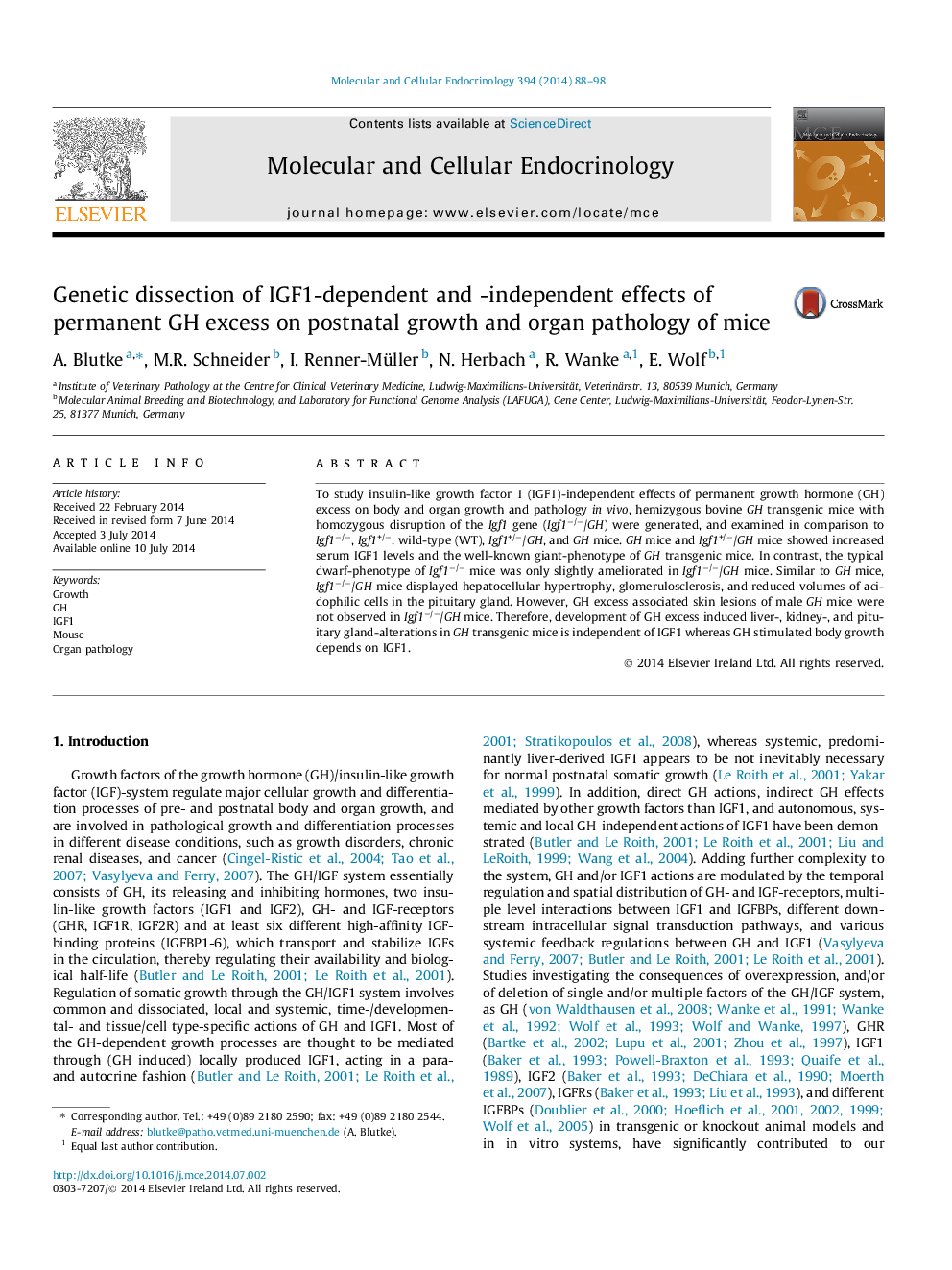 Genetic dissection of IGF1-dependent and -independent effects of permanent GH excess on postnatal growth and organ pathology of mice