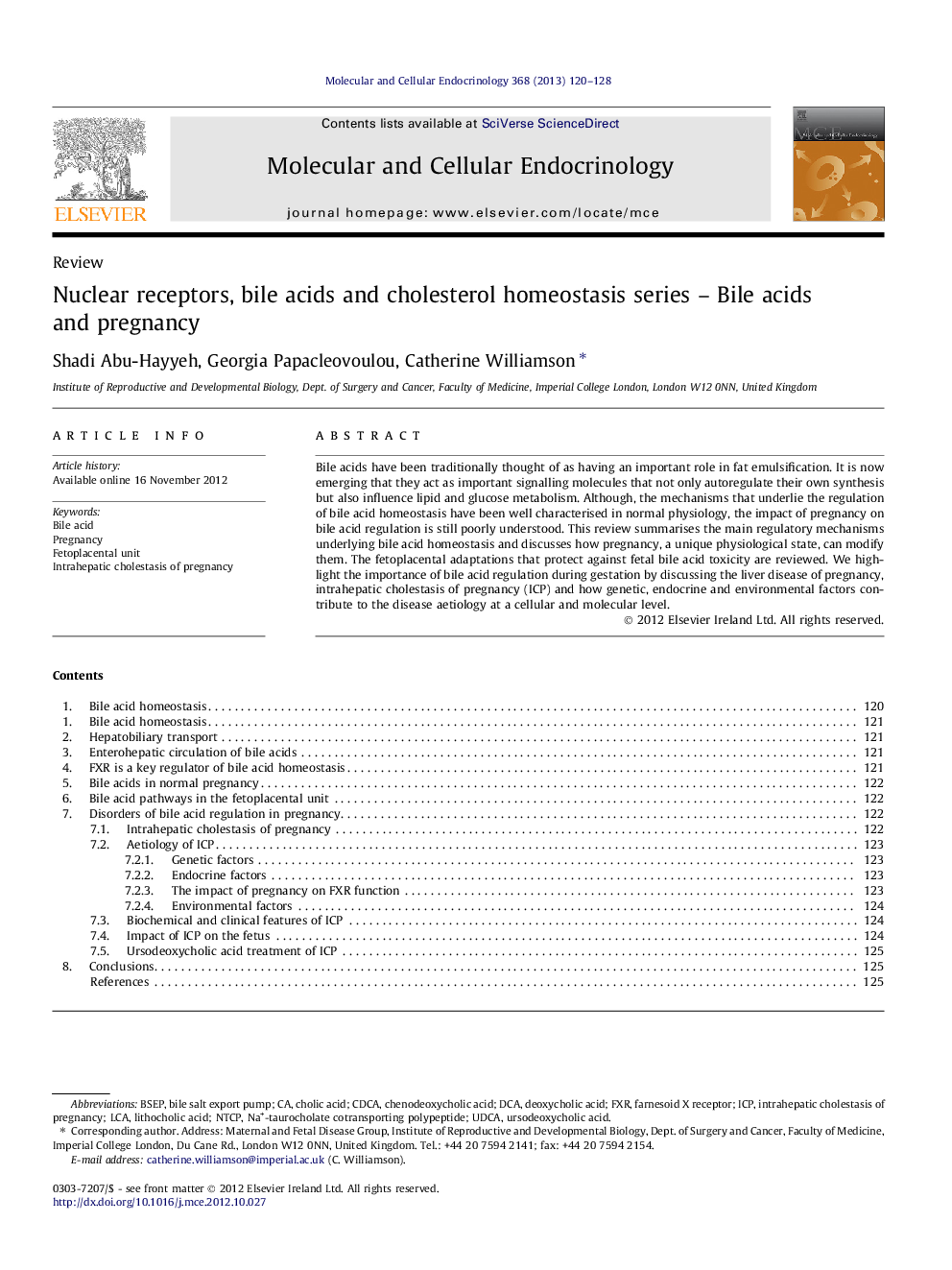 Nuclear receptors, bile acids and cholesterol homeostasis series – Bile acids and pregnancy