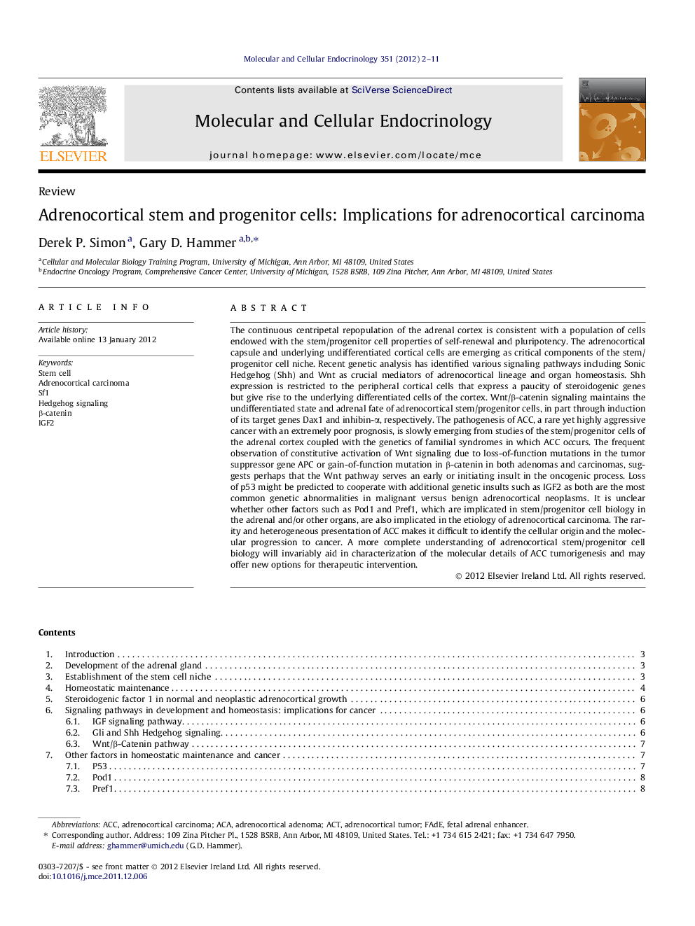 Adrenocortical stem and progenitor cells: Implications for adrenocortical carcinoma