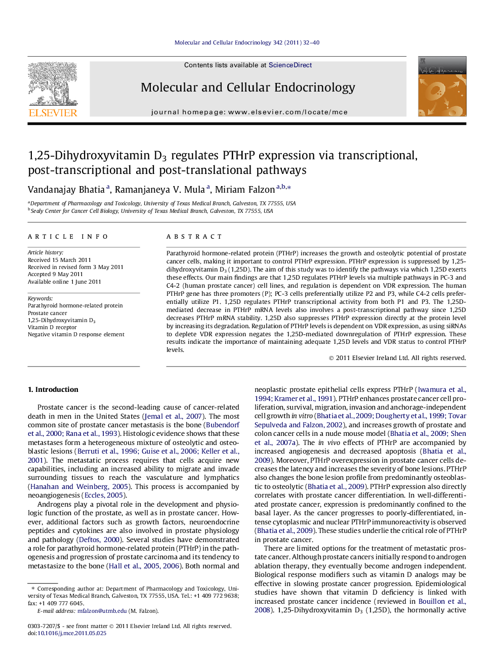 1,25-Dihydroxyvitamin D3 regulates PTHrP expression via transcriptional, post-transcriptional and post-translational pathways