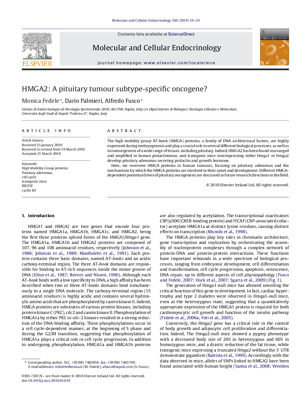 HMGA2: A pituitary tumour subtype-specific oncogene?