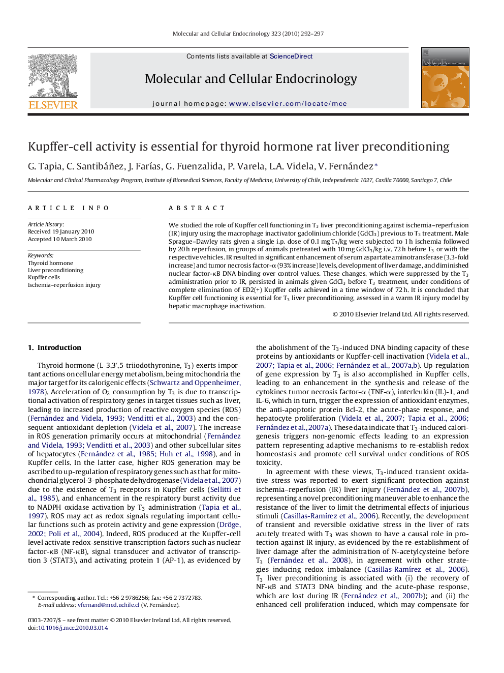 Kupffer-cell activity is essential for thyroid hormone rat liver preconditioning