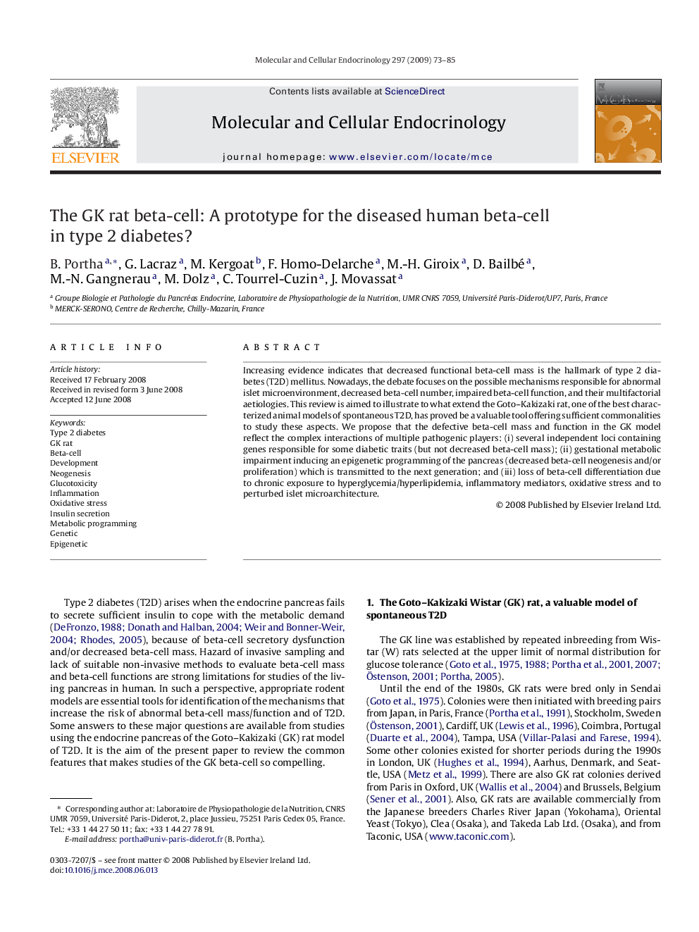 The GK rat beta-cell: A prototype for the diseased human beta-cell in type 2 diabetes?