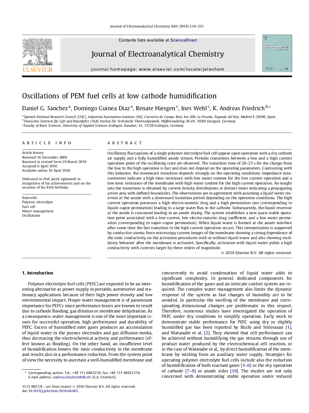 Oscillations of PEM fuel cells at low cathode humidification