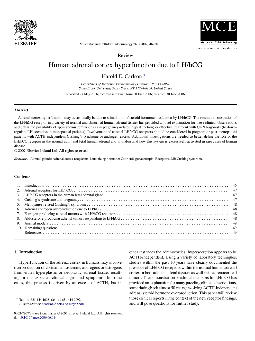 Human adrenal cortex hyperfunction due to LH/hCG