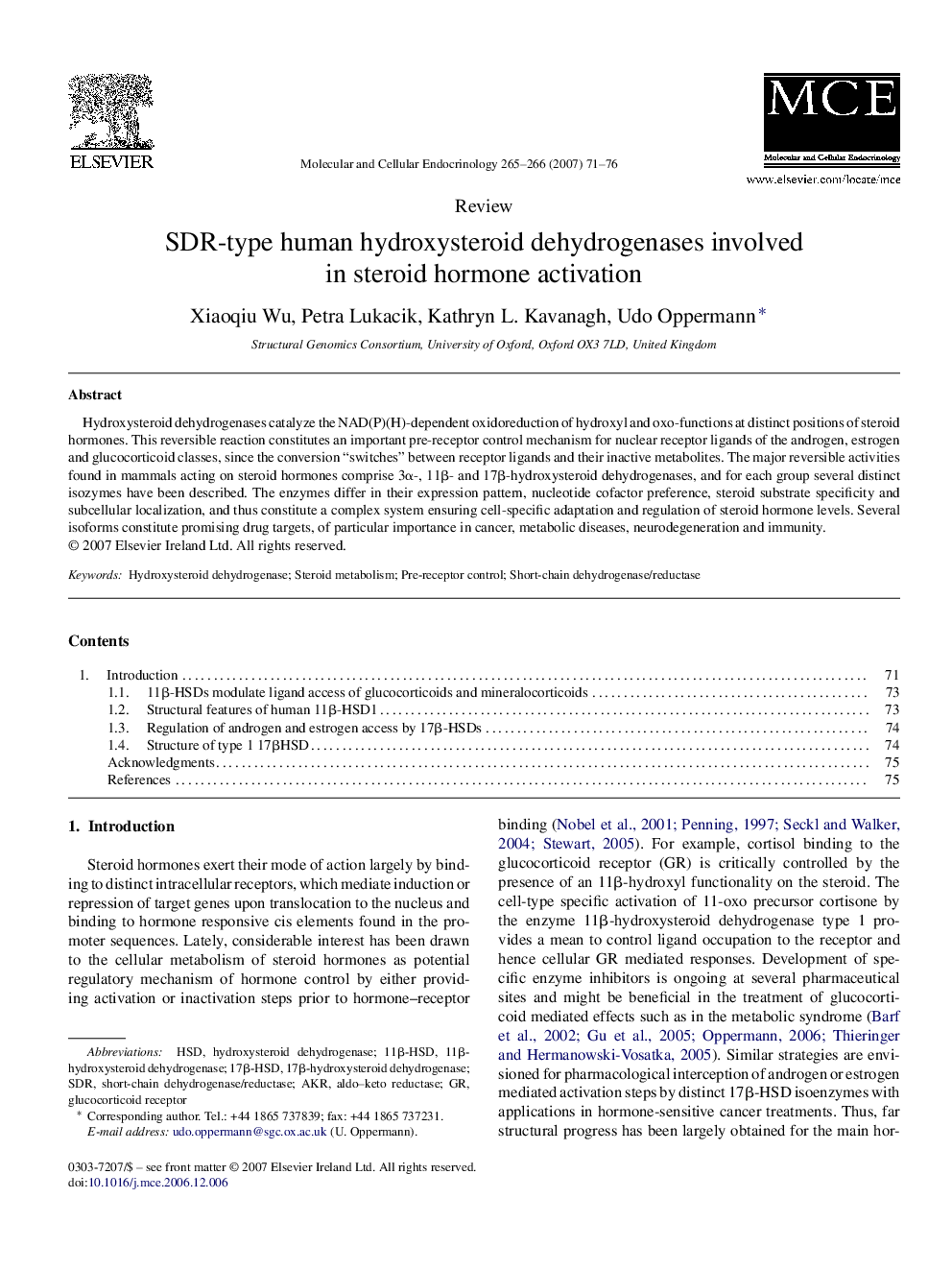 SDR-type human hydroxysteroid dehydrogenases involved in steroid hormone activation