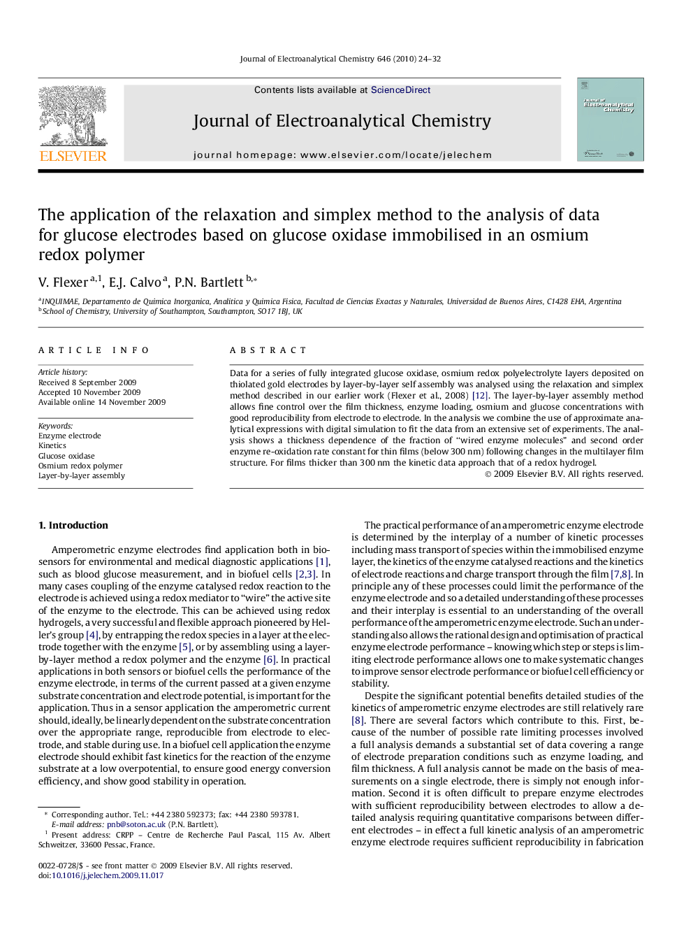 The application of the relaxation and simplex method to the analysis of data for glucose electrodes based on glucose oxidase immobilised in an osmium redox polymer