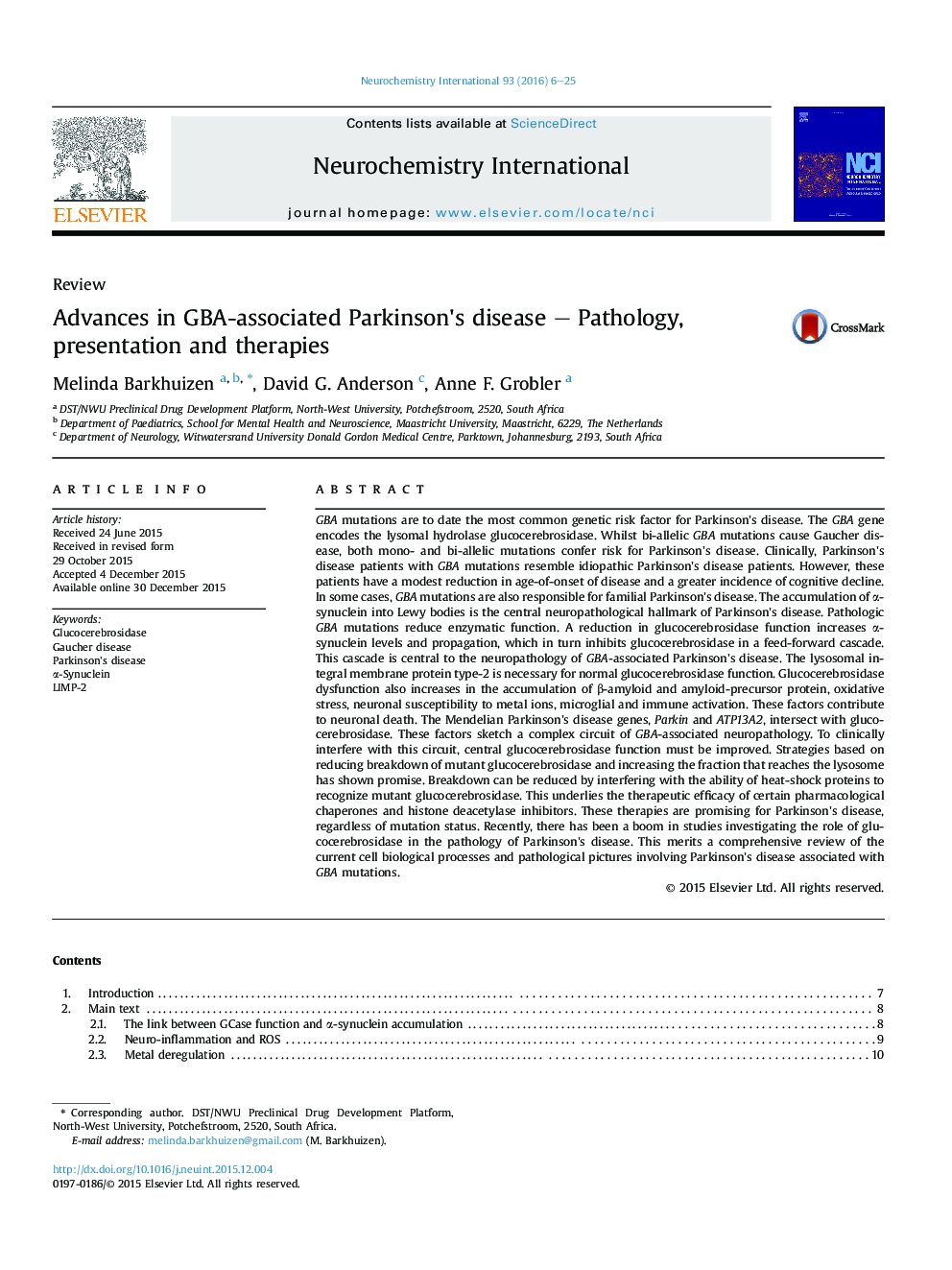 Advances in GBA-associated Parkinson's disease – Pathology, presentation and therapies