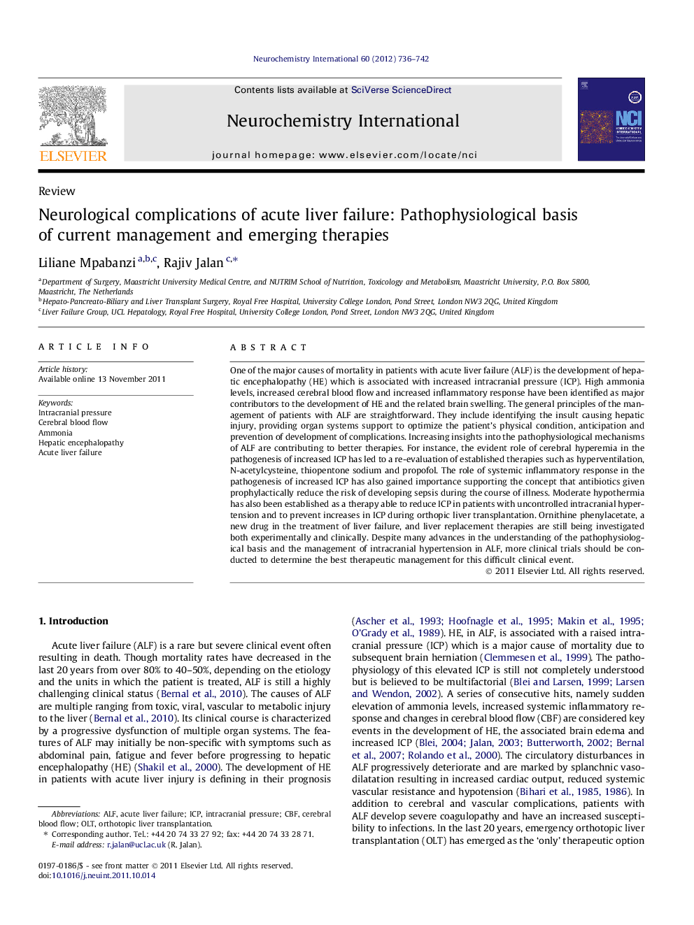 Neurological complications of acute liver failure: Pathophysiological basis of current management and emerging therapies