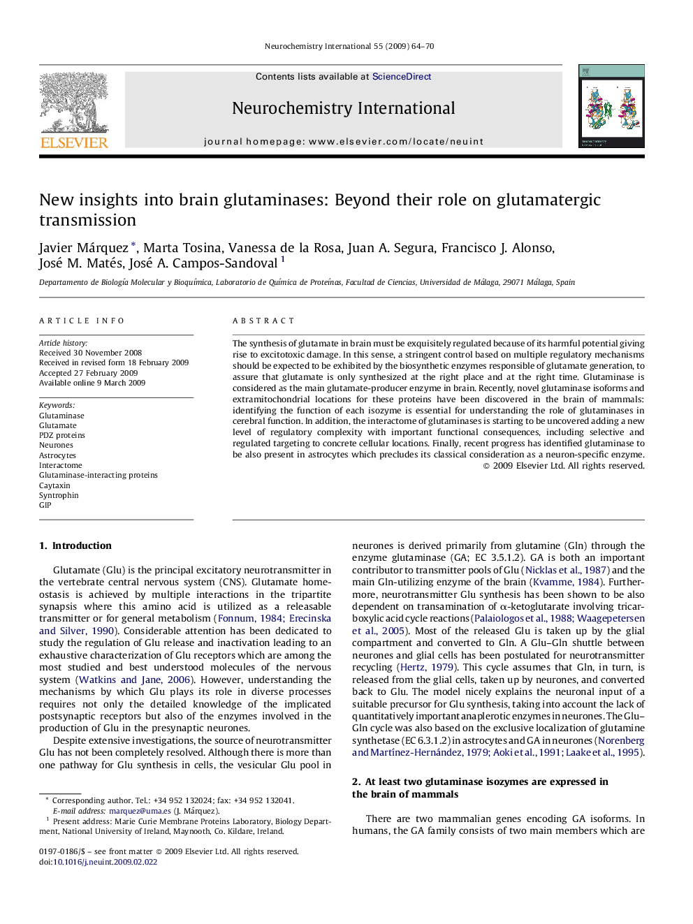 New insights into brain glutaminases: Beyond their role on glutamatergic transmission