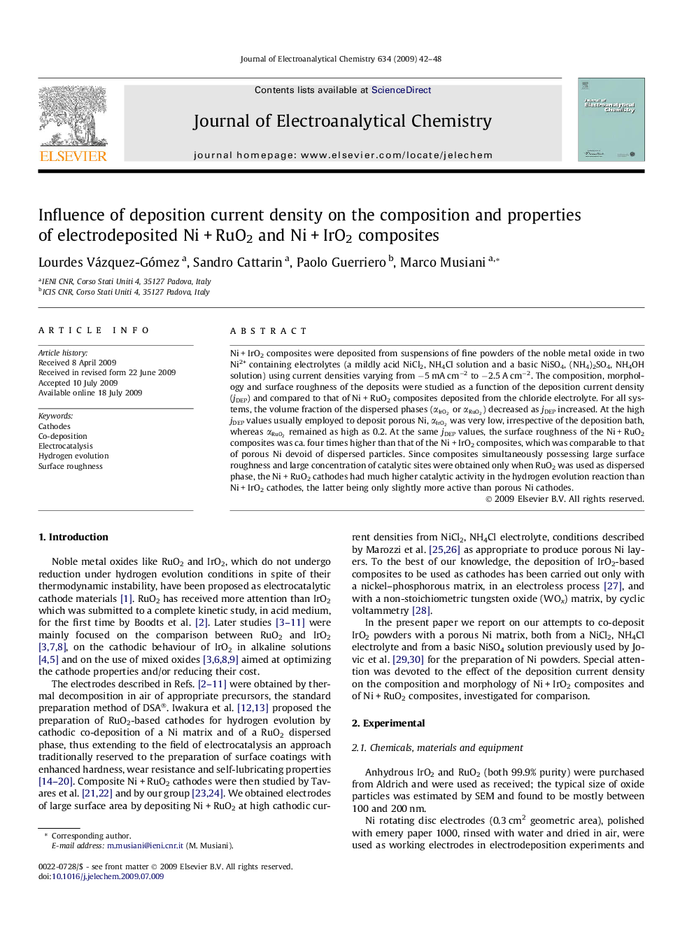 Influence of deposition current density on the composition and properties of electrodeposited Ni + RuO2 and Ni + IrO2 composites