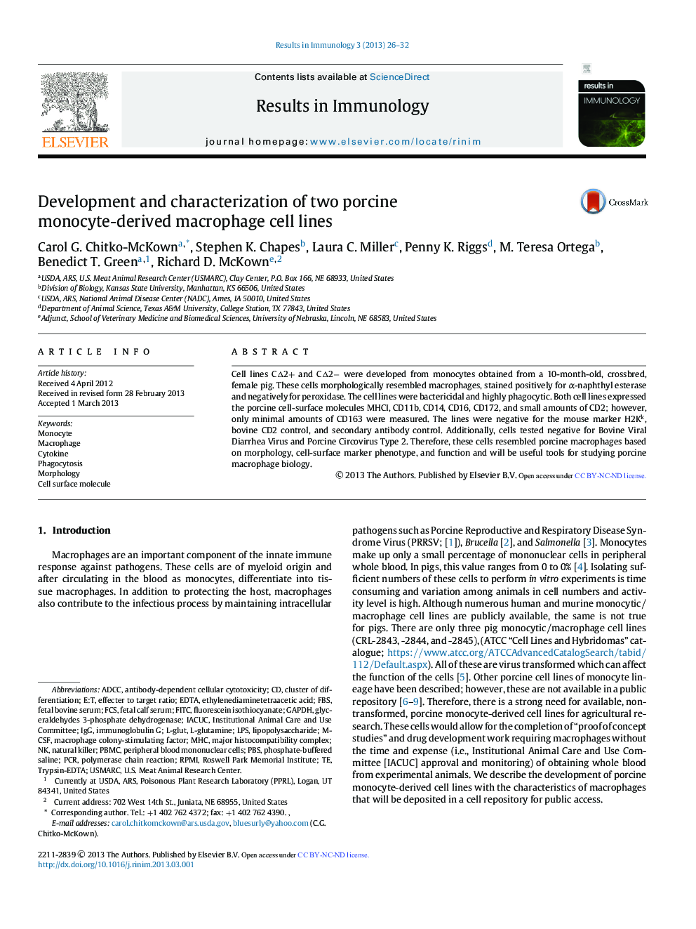 Development and characterization of two porcine monocyte-derived macrophage cell lines