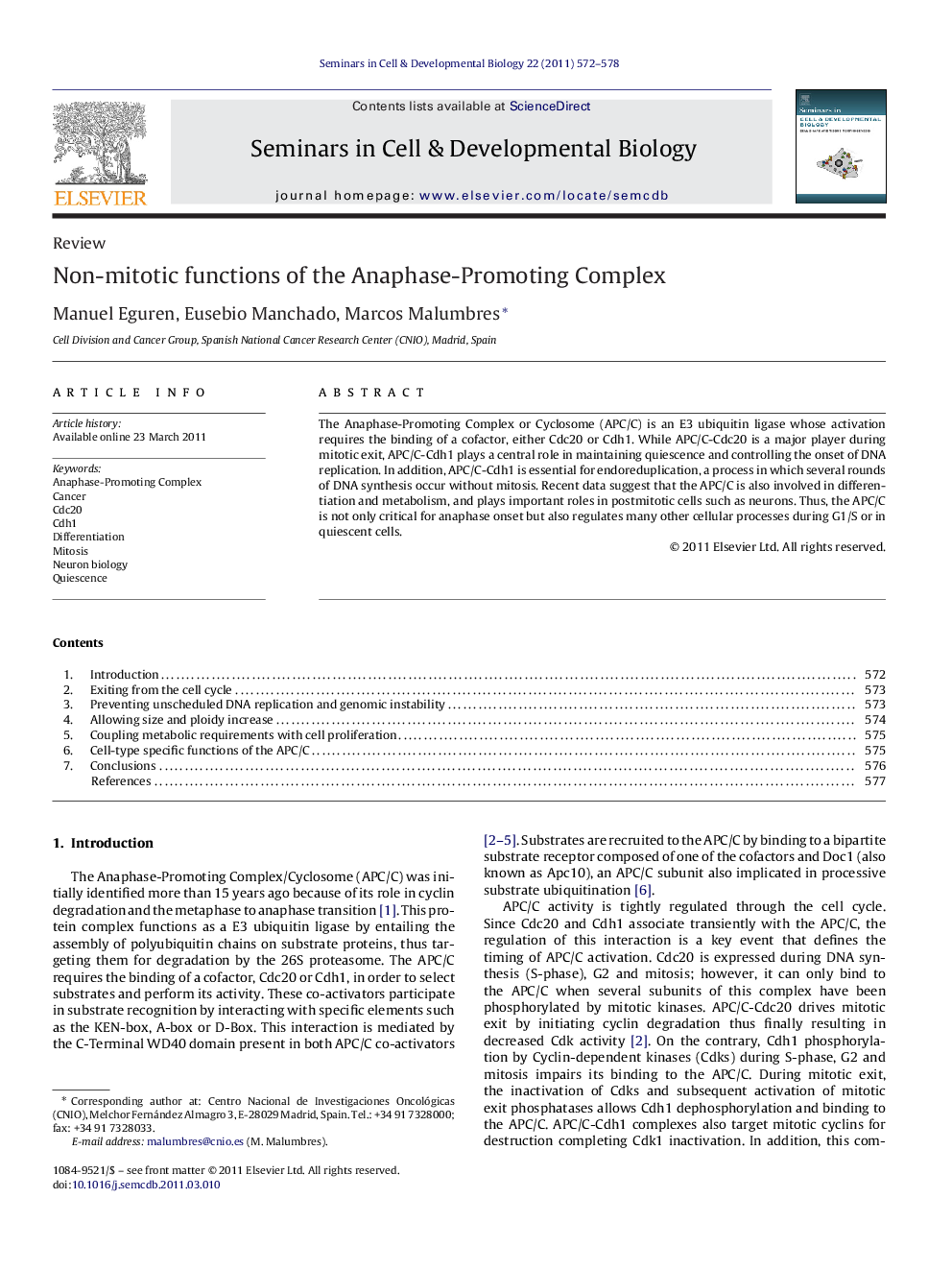 Non-mitotic functions of the Anaphase-Promoting Complex