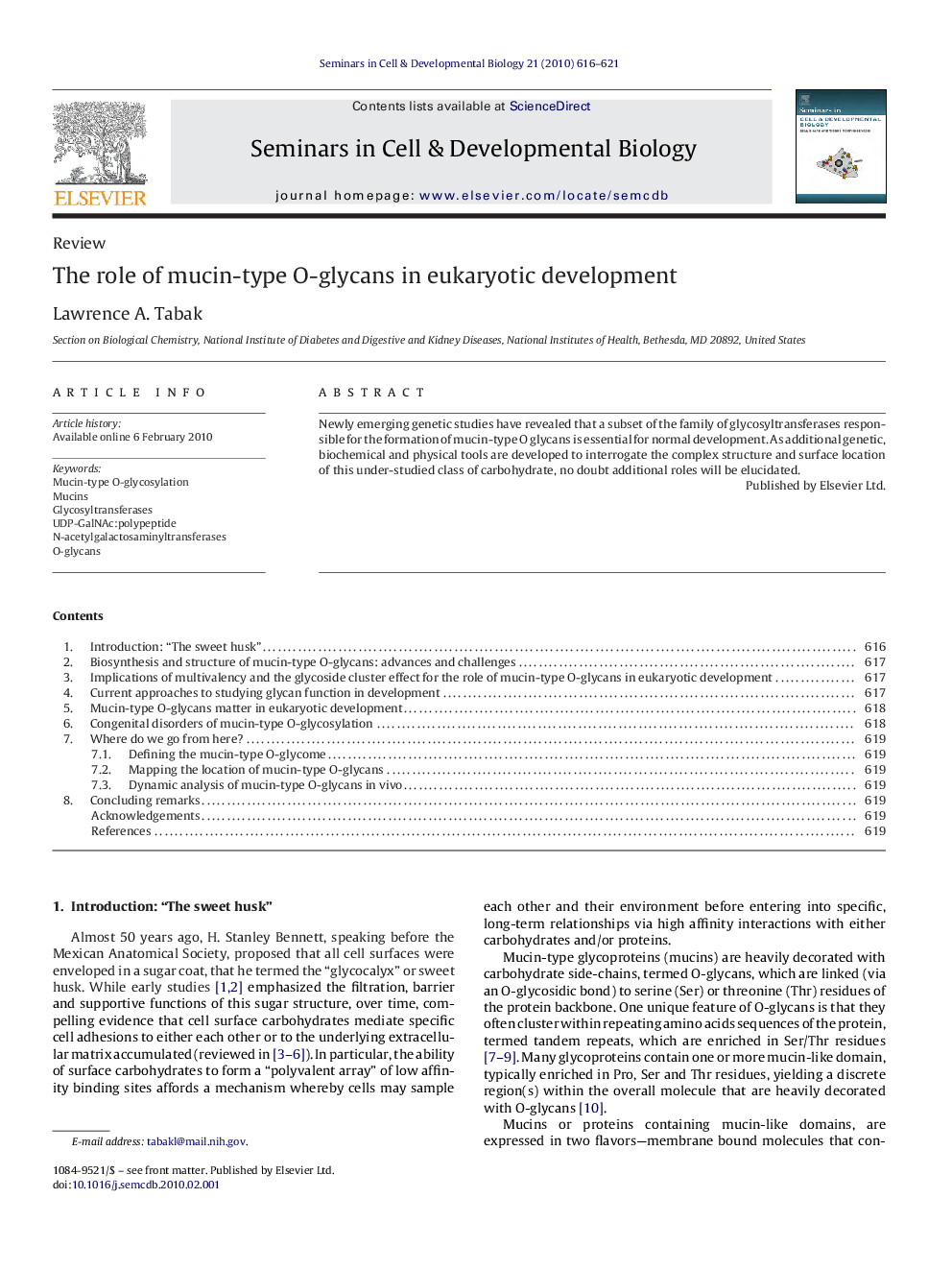 The role of mucin-type O-glycans in eukaryotic development