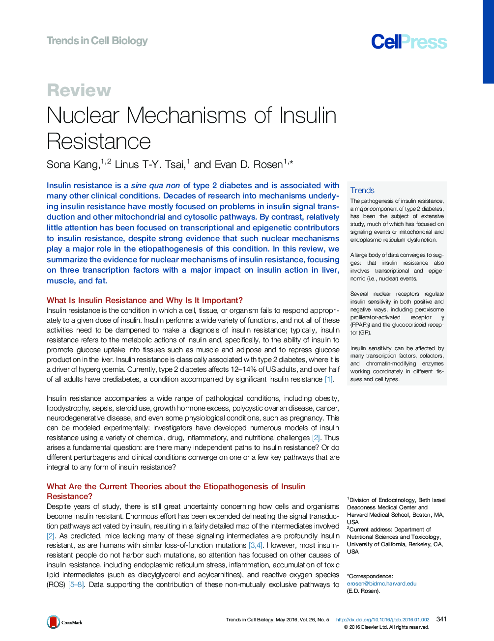 Nuclear Mechanisms of Insulin Resistance