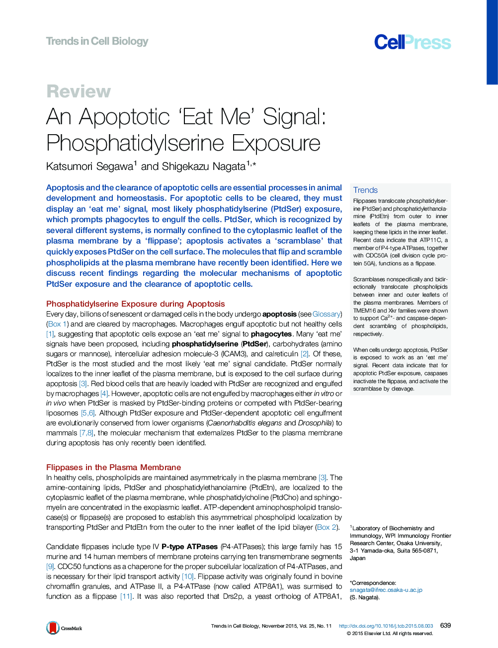 An Apoptotic ‘Eat Me’ Signal: Phosphatidylserine Exposure