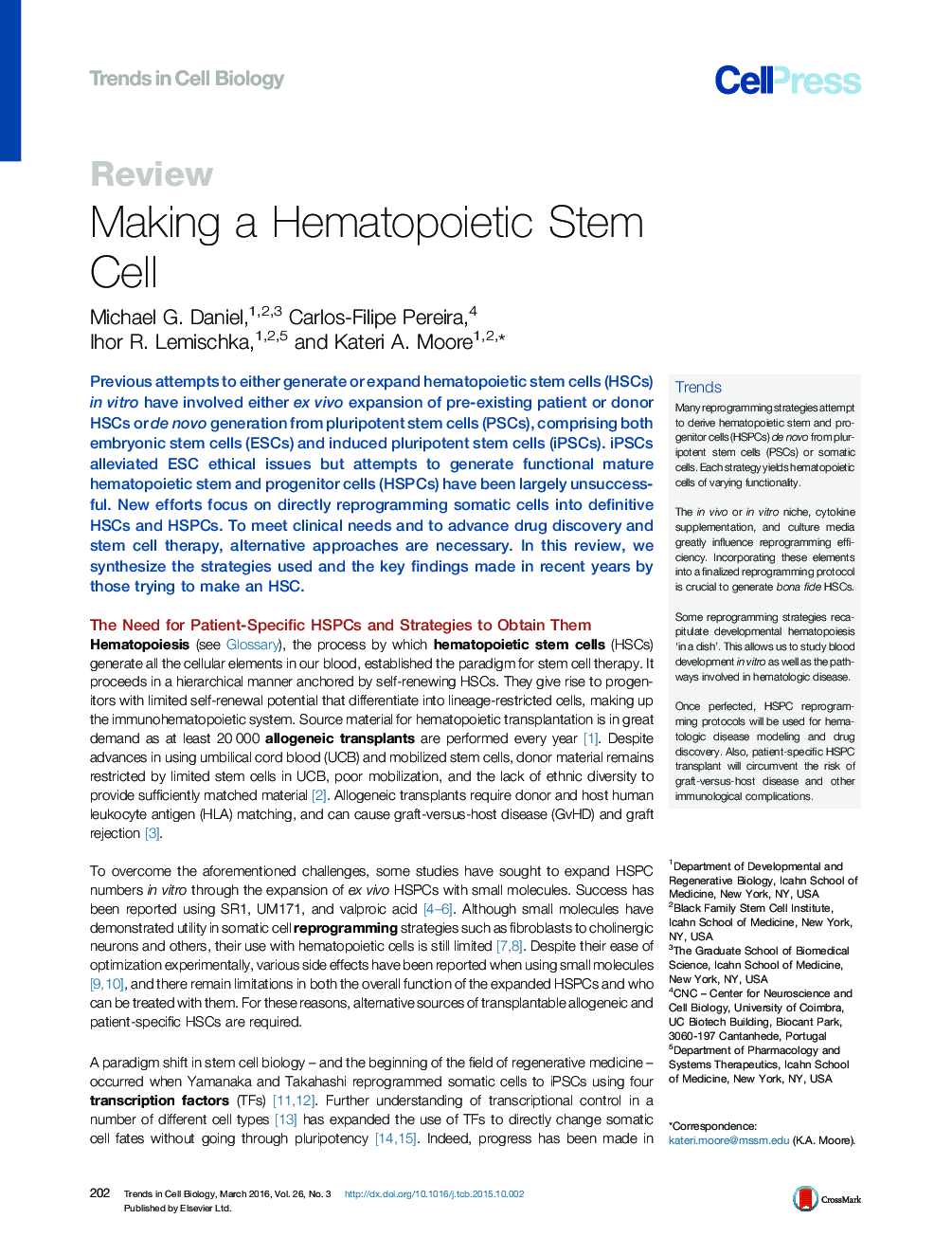Making a Hematopoietic Stem Cell