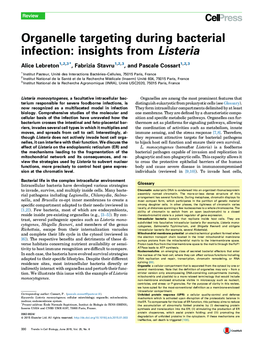 Organelle targeting during bacterial infection: insights from Listeria