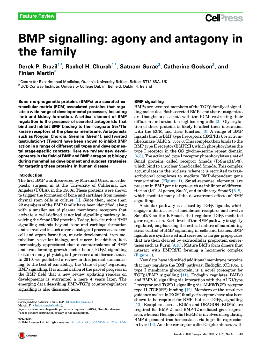 BMP signalling: agony and antagony in the family