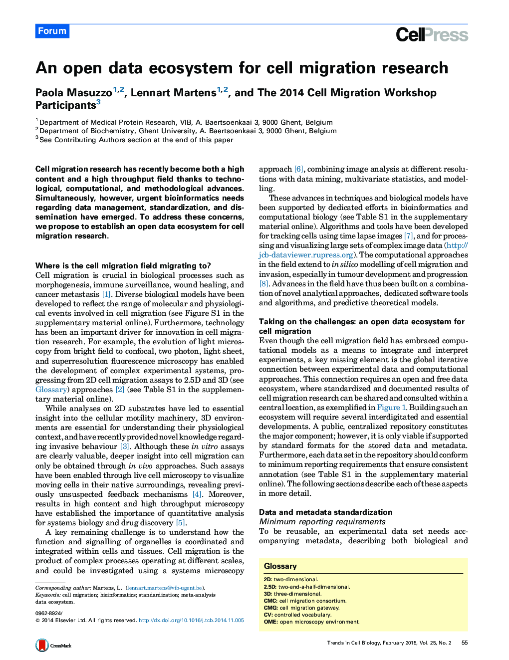 An open data ecosystem for cell migration research