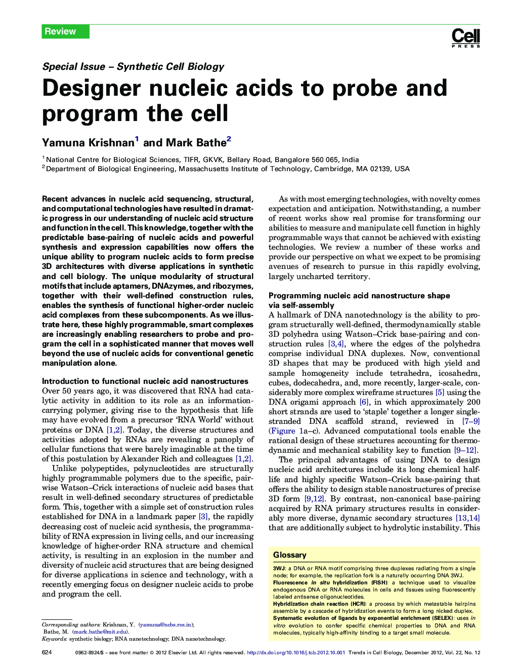 Designer nucleic acids to probe and program the cell
