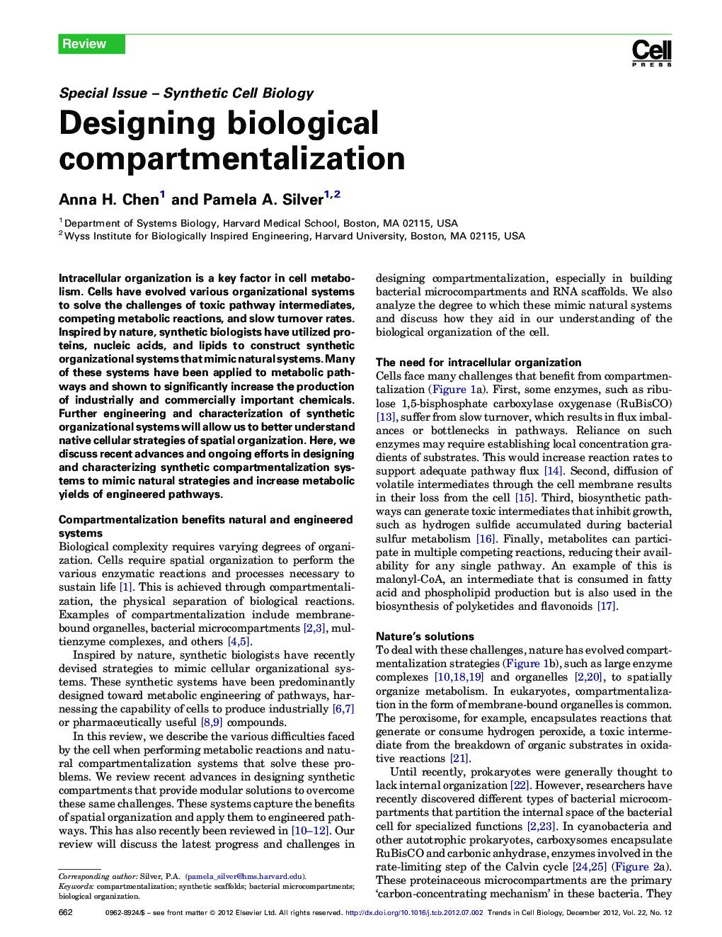 Designing biological compartmentalization