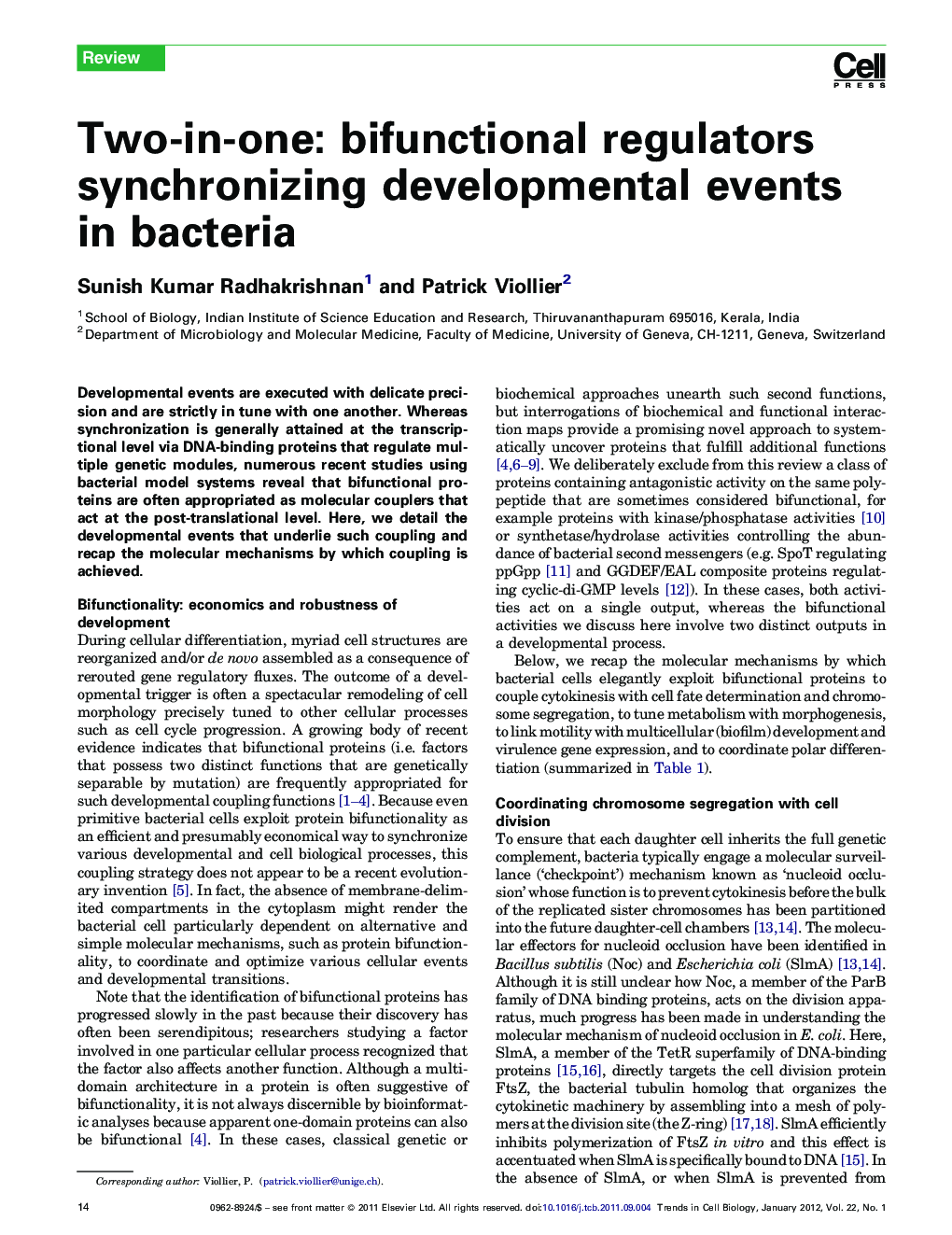 Two-in-one: bifunctional regulators synchronizing developmental events in bacteria