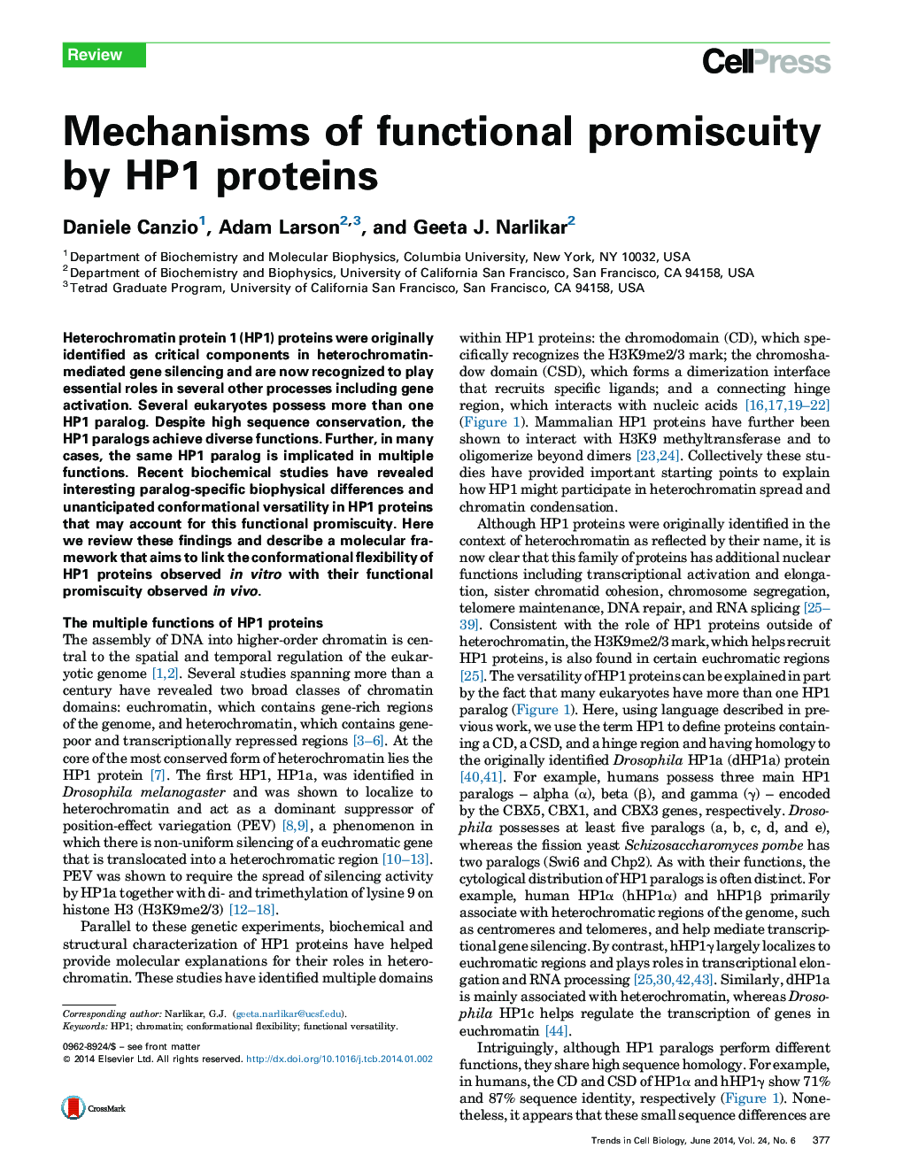 Mechanisms of functional promiscuity by HP1 proteins