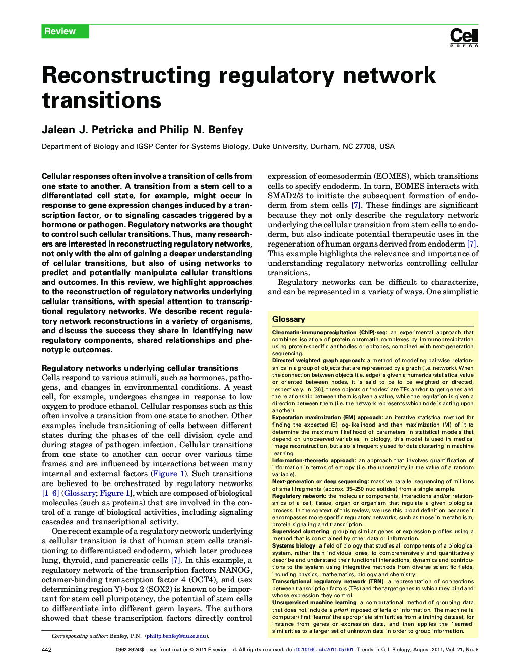 Reconstructing regulatory network transitions