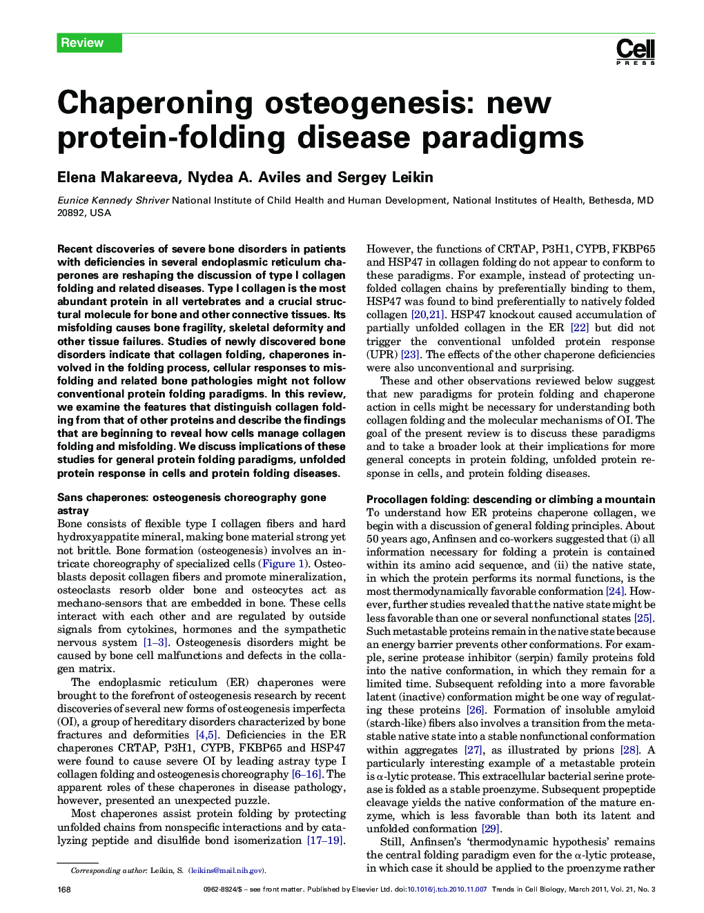 Chaperoning osteogenesis: new protein-folding disease paradigms