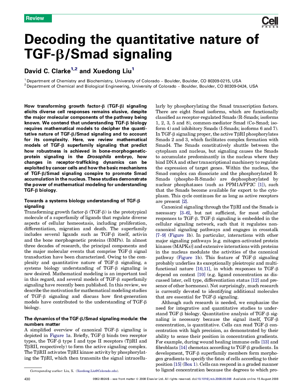 Decoding the quantitative nature of TGF-β/Smad signaling