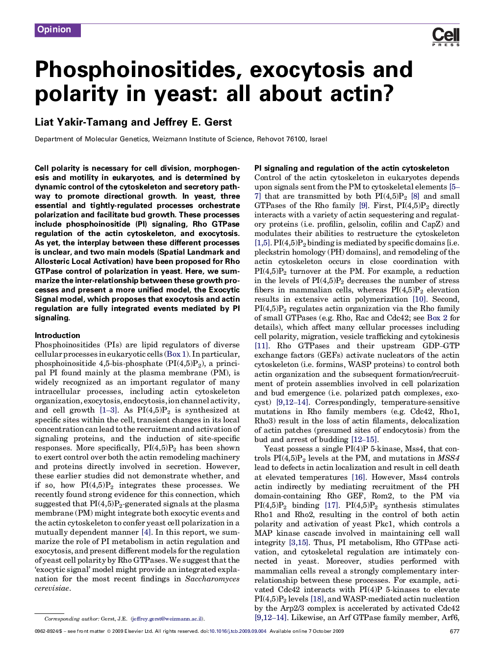 Phosphoinositides, exocytosis and polarity in yeast: all about actin?