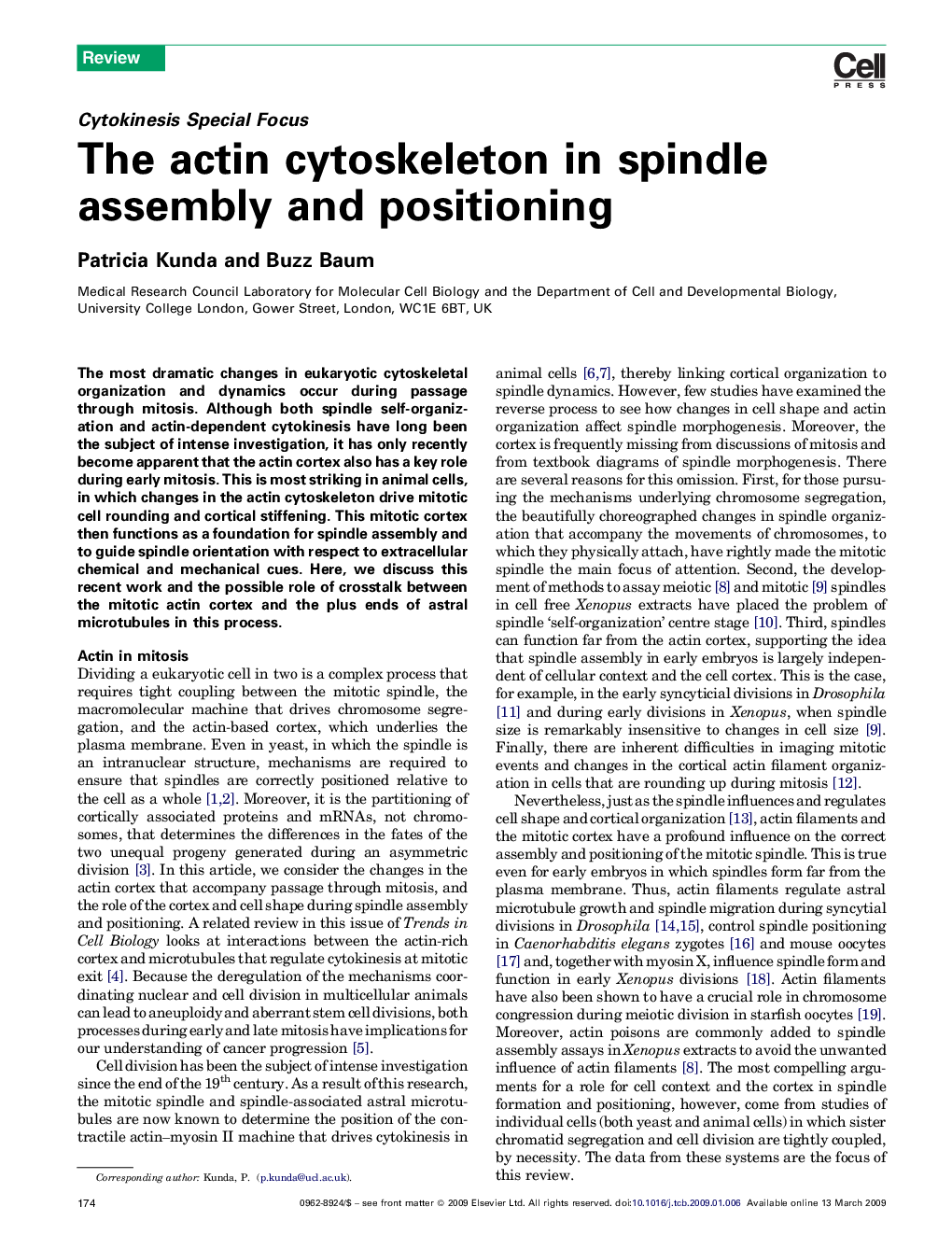 The actin cytoskeleton in spindle assembly and positioning