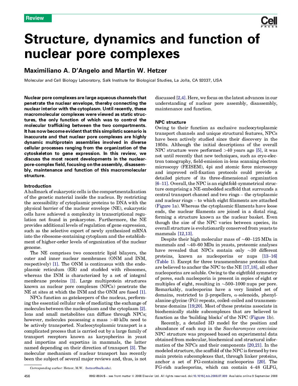 Structure, dynamics and function of nuclear pore complexes