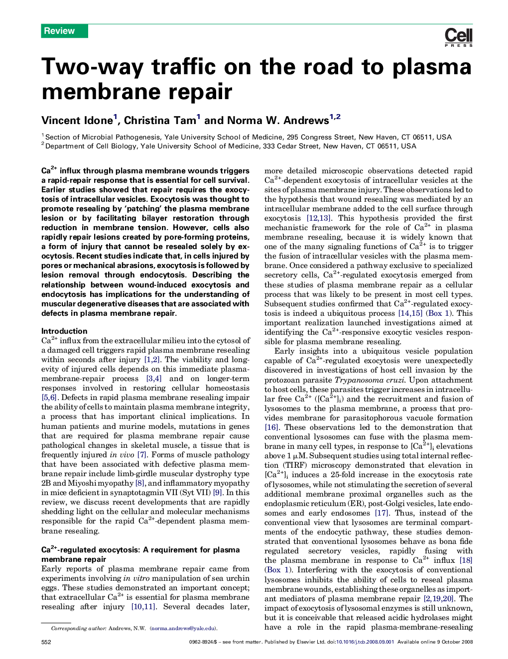 Two-way traffic on the road to plasma membrane repair