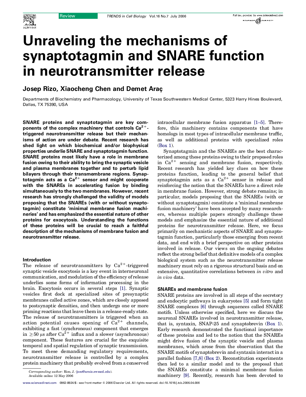 Unraveling the mechanisms of synaptotagmin and SNARE function in neurotransmitter release